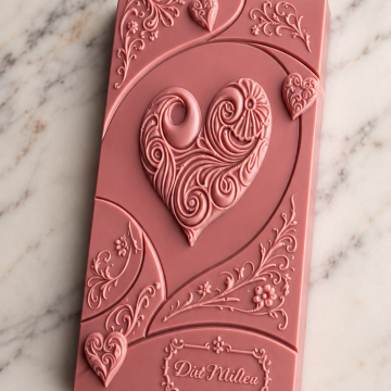 Chocolat Ruby, framboise & noisette + peut contenir un ticket d'or